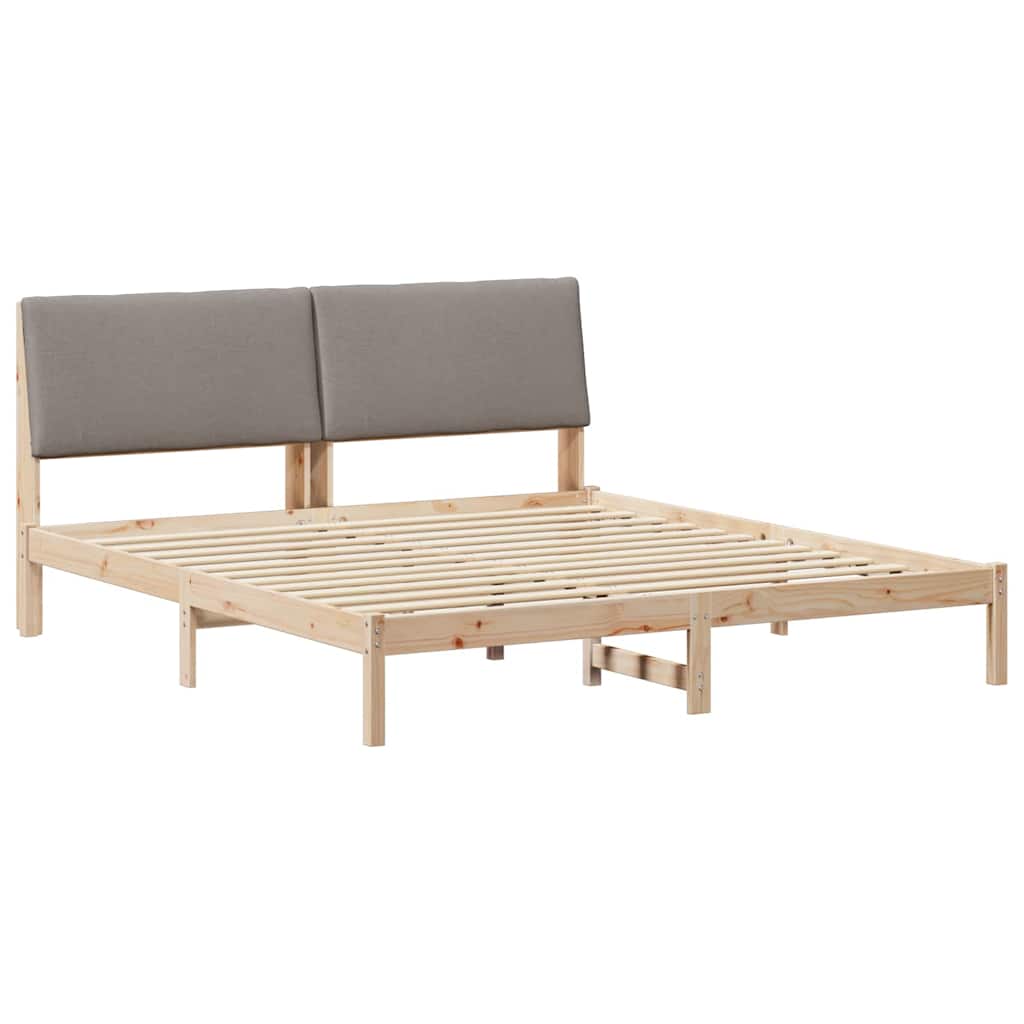 Cadre de lit Marron et taupe 180 x 200 cm Bois massif en pin - XIOS