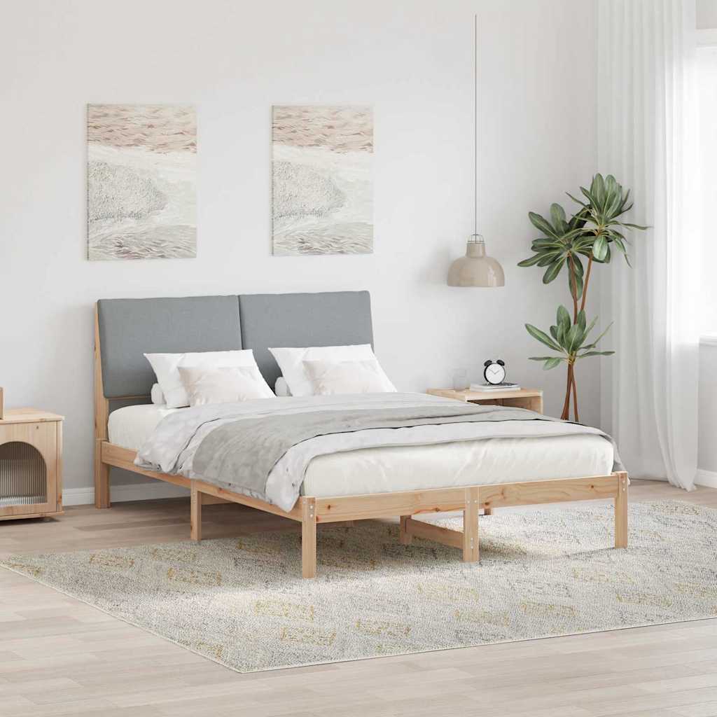 Cadre de lit avec tête de lit Marron et gris clair 160 x 200 cm - XIOS