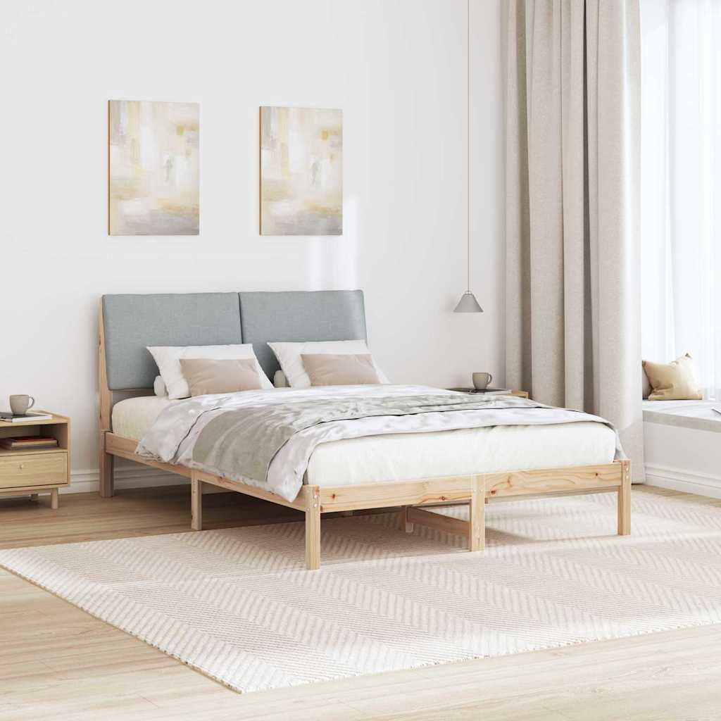 Cadre de lit avec tête de lit Marron et gris clair 160 x 200 cm - XIOS