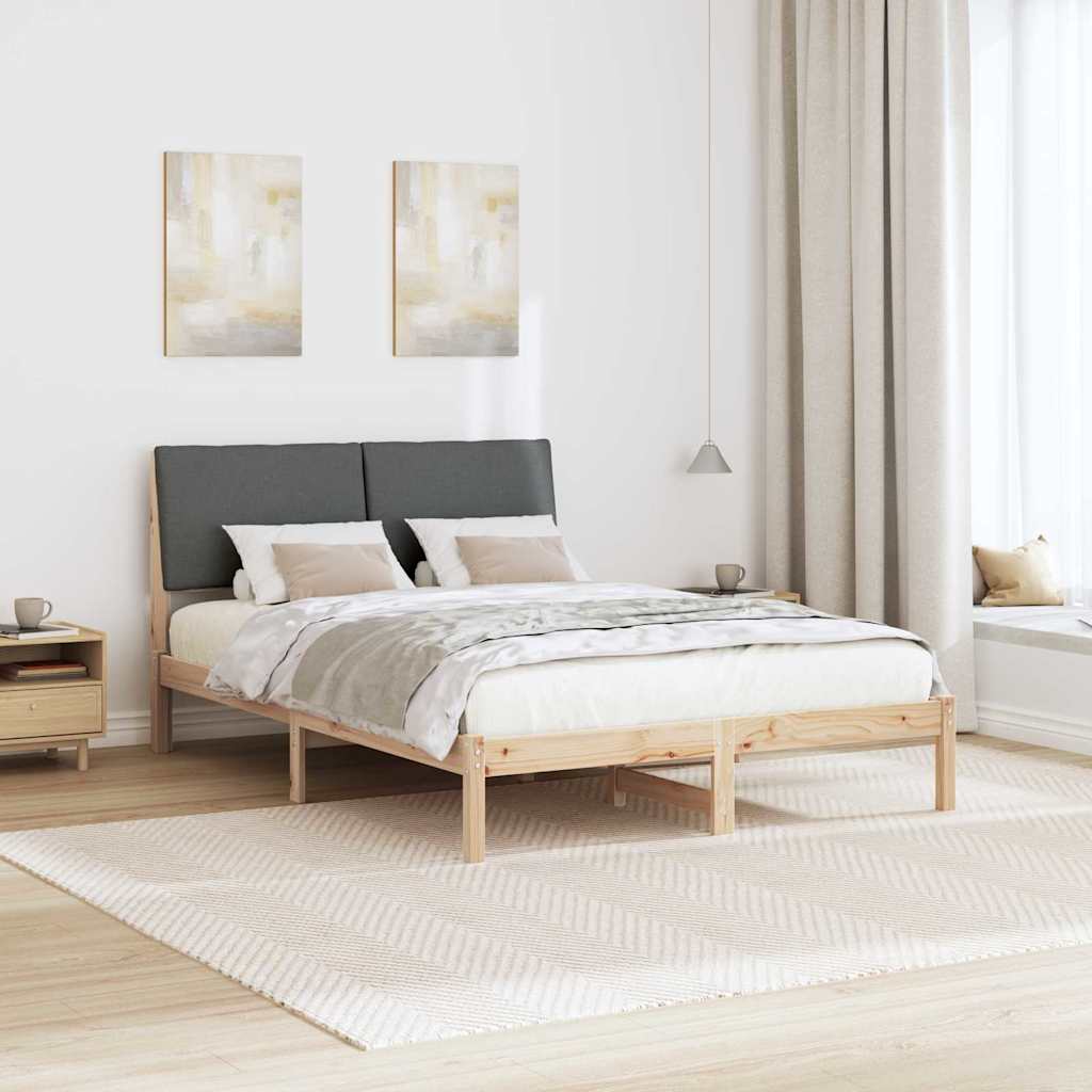 Cadre de lit avec tête de lit marron et gris foncé 160 x 200 cm - XIOS