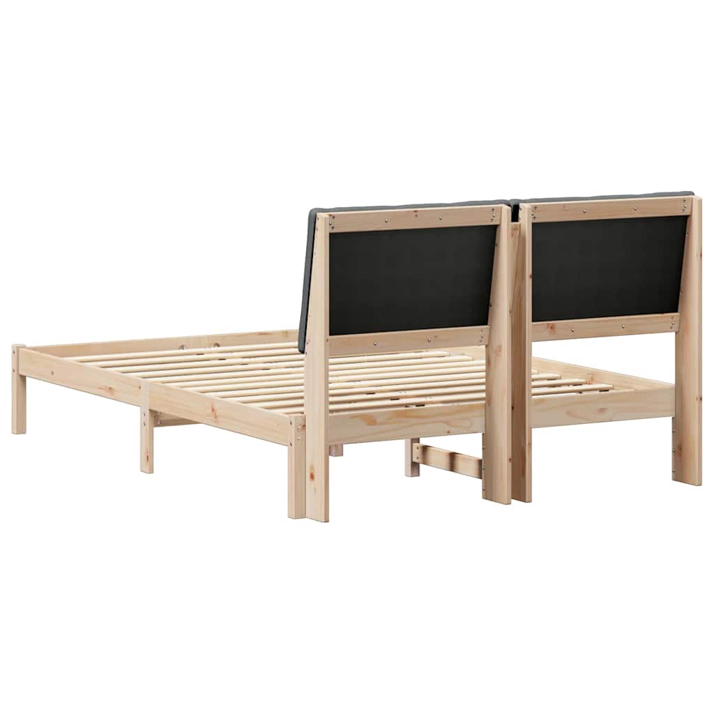 Cadre de lit avec tête de lit marron et gris foncé 160 x 200 cm - XIOS