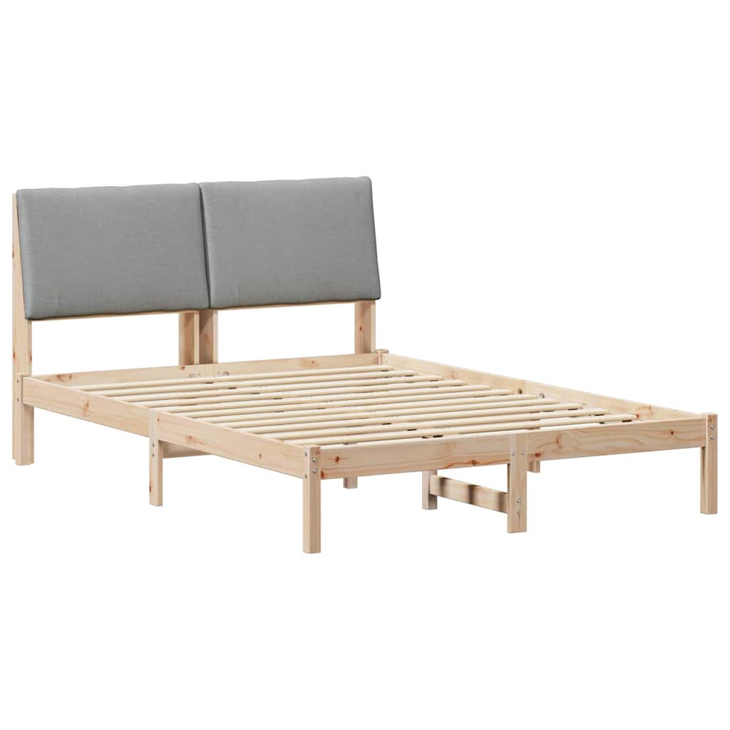 Cadre de lit avec tête de lit Marron et gris clair 150 x 200 cm - XIOS