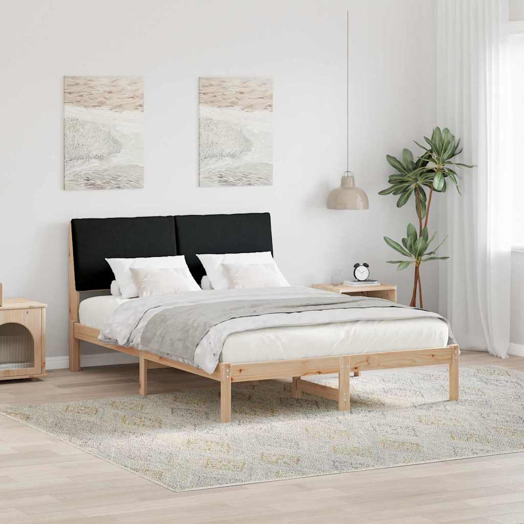 Cadre de lit Marron et noir 150 x 200 cm Bois massif en pin - XIOS