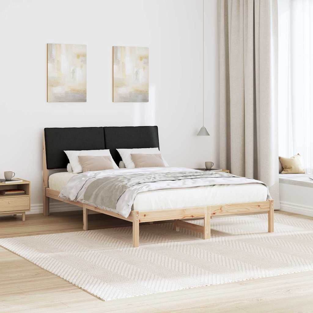Cadre de lit Marron et noir 150 x 200 cm Bois massif en pin - XIOS