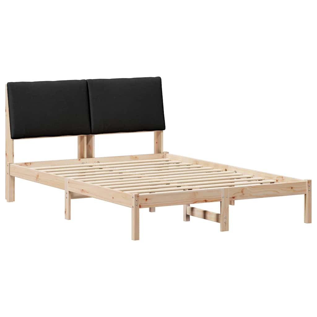 Cadre de lit Marron et noir 150 x 200 cm Bois massif en pin - XIOS