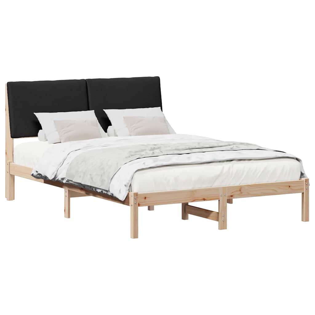 Cadre de lit Marron et noir 150 x 200 cm Bois massif en pin - XIOS