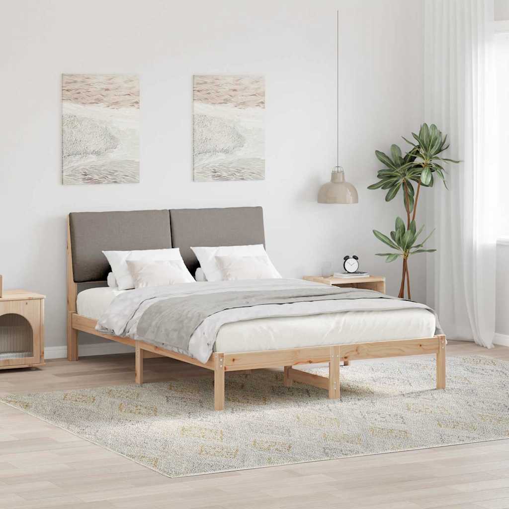 Cadre de lit Marron et taupe 150 x 200 cm Bois massif en pin - XIOS