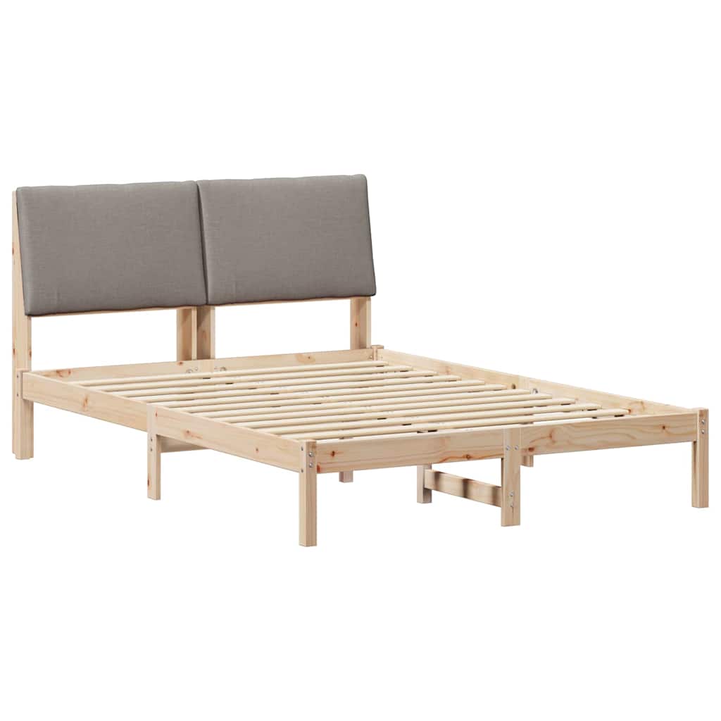Cadre de lit Marron et taupe 150 x 200 cm Bois massif en pin - XIOS
