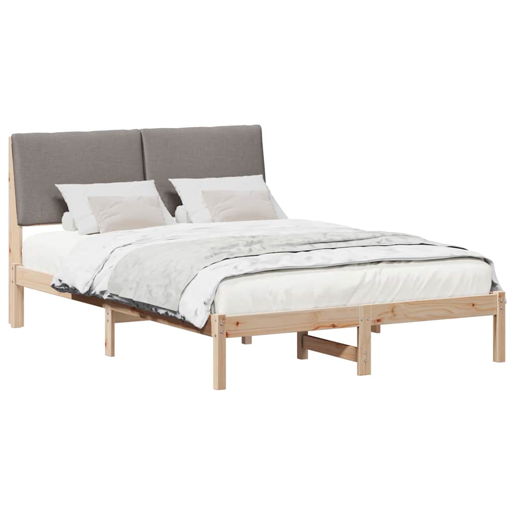 Cadre de lit Marron et taupe 150 x 200 cm Bois massif en pin - XIOS