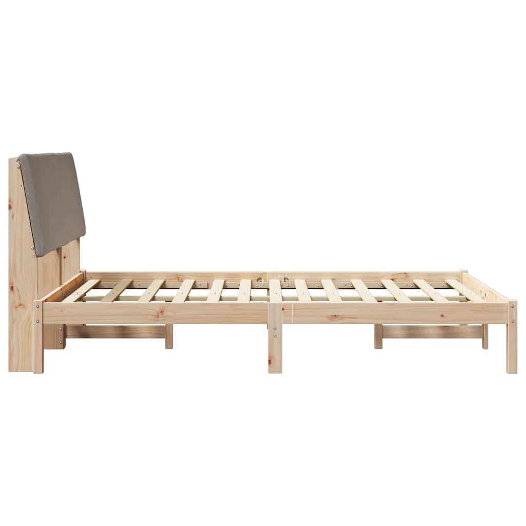 Cadre de lit Marron et taupe 150 x 200 cm Bois massif en pin - XIOS