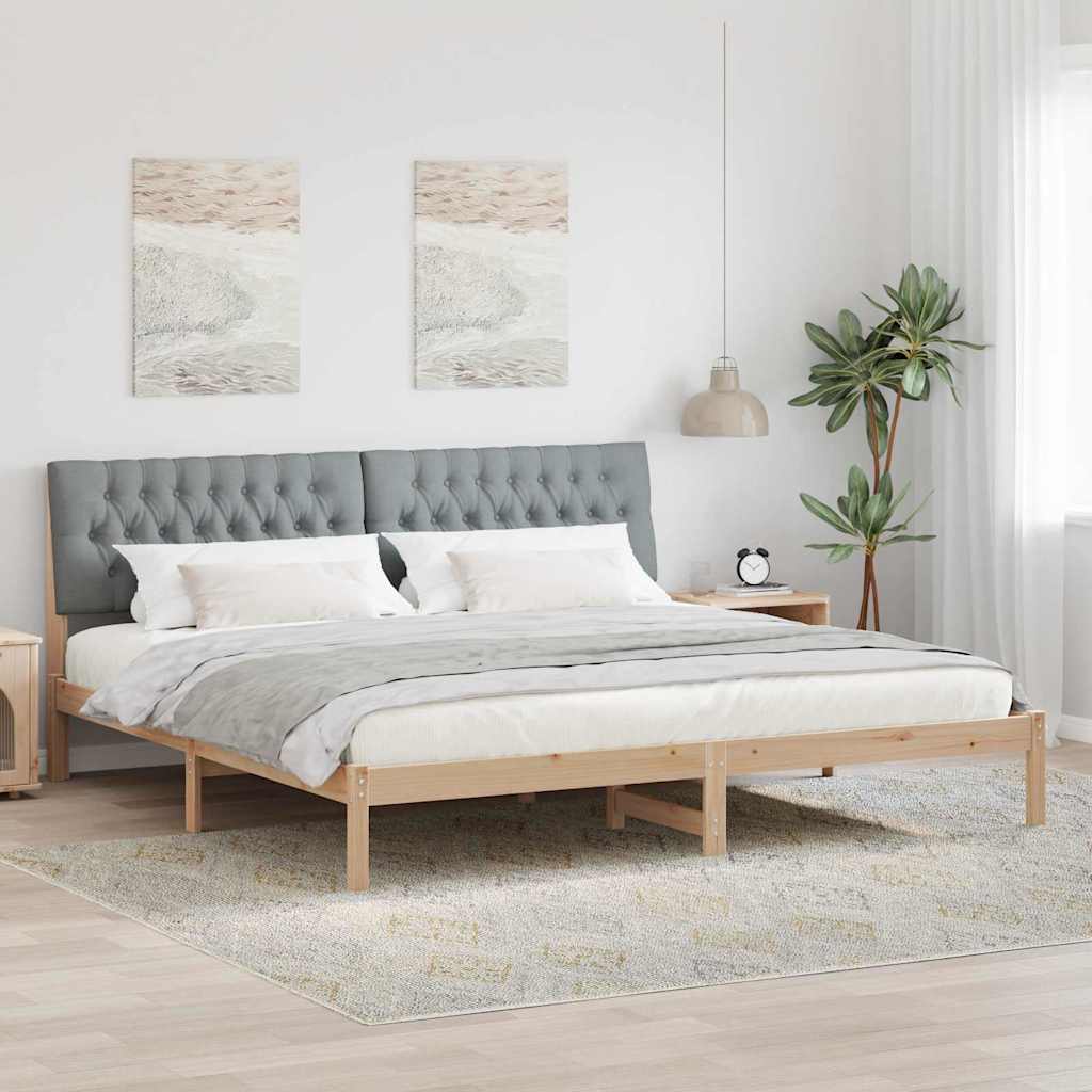 Cadre de lit avec tête de lit rembourrée Marron 200 x 200 cm - XIOS