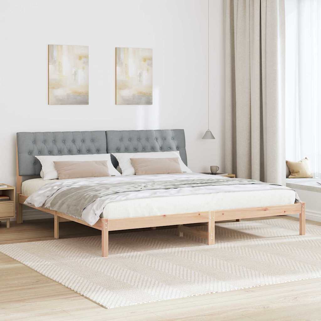 Cadre de lit avec tête de lit rembourrée Marron 200 x 200 cm - XIOS