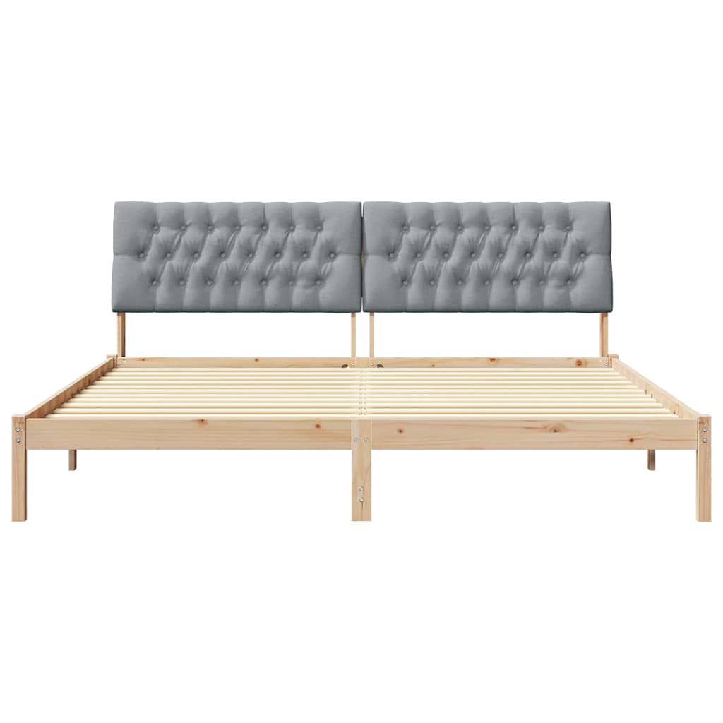 Cadre de lit avec tête de lit rembourrée Marron 200 x 200 cm - XIOS