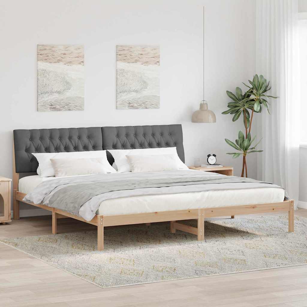 Cadre de lit avec tête de lit rembourrée Marron 200 x 200 cm - XIOS