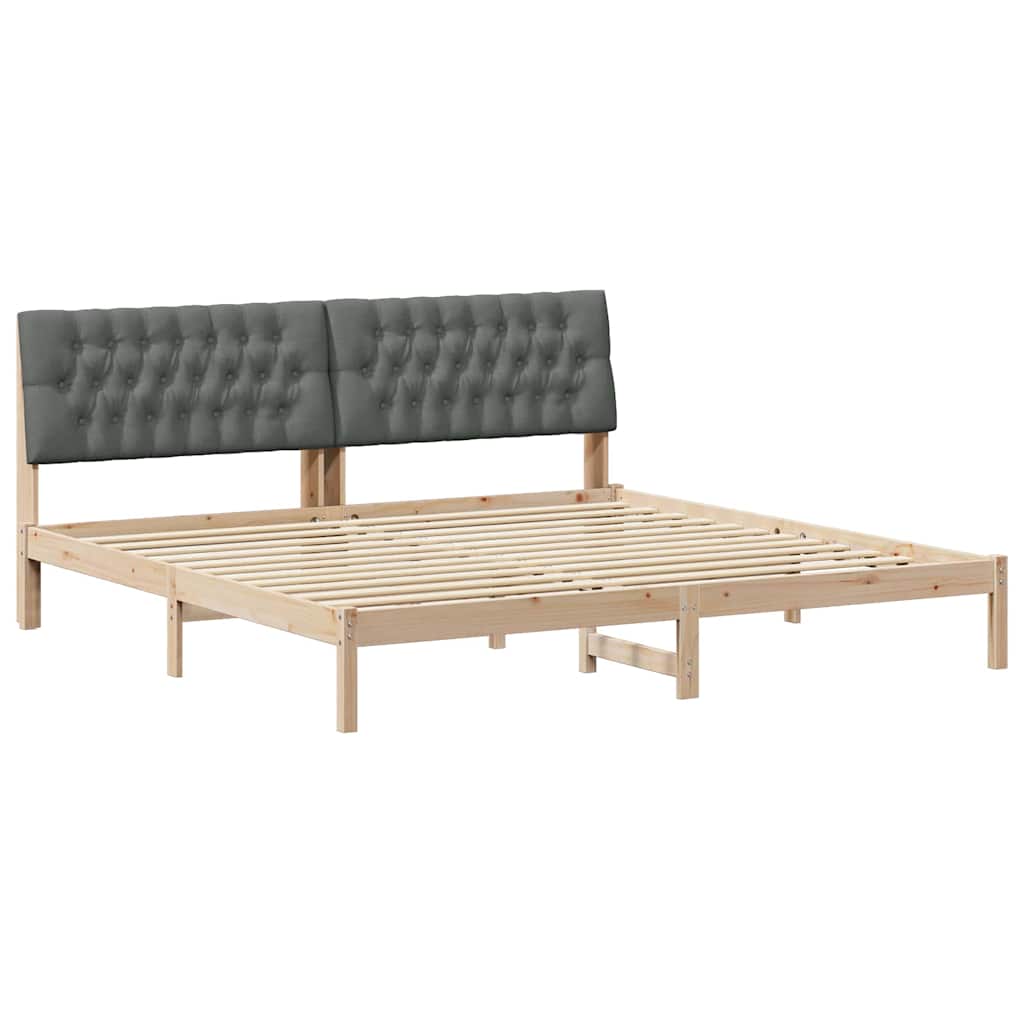 Cadre de lit avec tête de lit rembourrée Marron 200 x 200 cm - XIOS