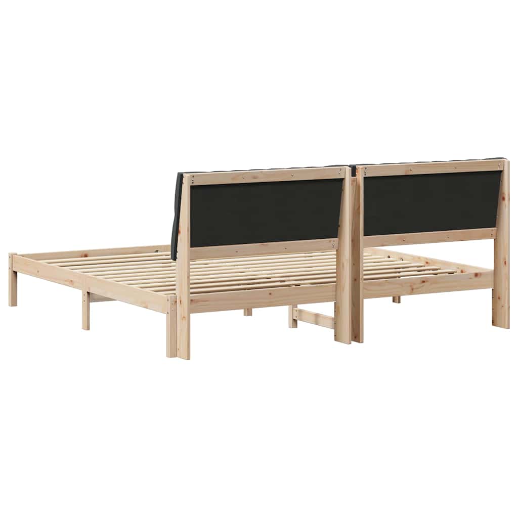 Cadre de lit avec tête de lit rembourrée Marron 200 x 200 cm - XIOS