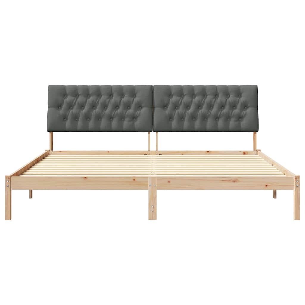 Cadre de lit avec tête de lit rembourrée Marron 200 x 200 cm - XIOS