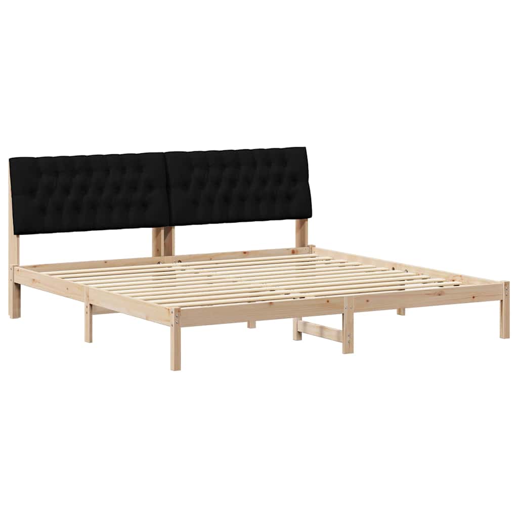 Cadre de lit avec tête de lit rembourrée Marron 200 x 200 cm - XIOS