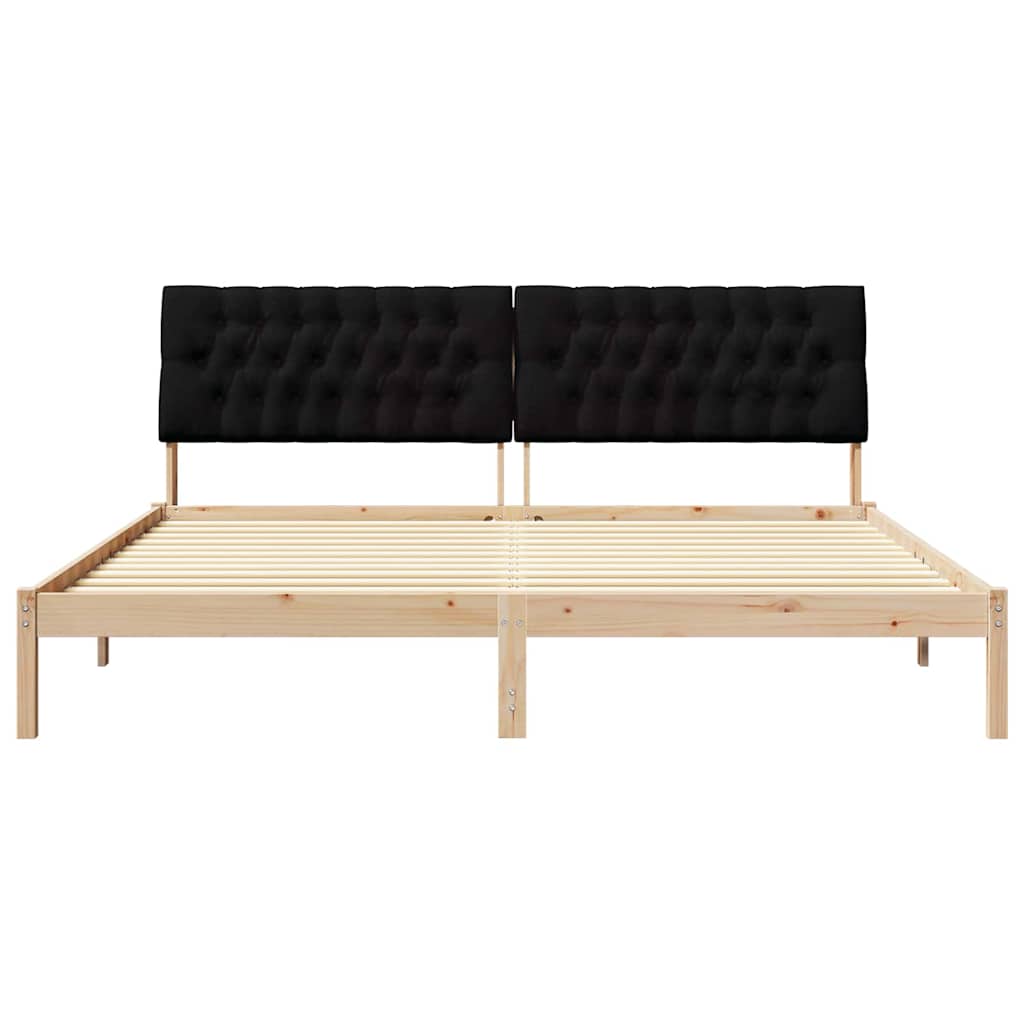 Cadre de lit avec tête de lit rembourrée Marron 200 x 200 cm - XIOS