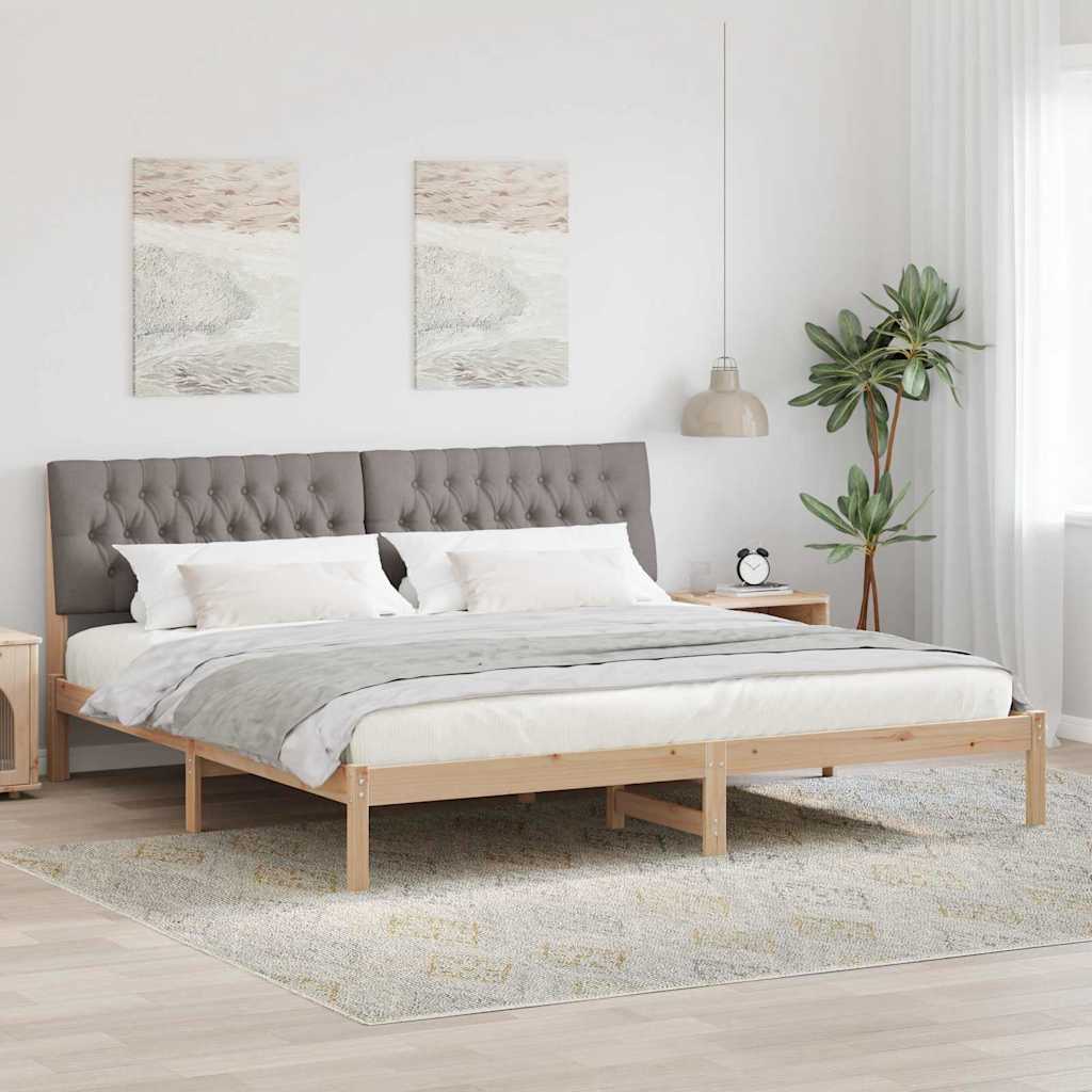 Cadre de lit avec tête de lit rembourrée Marron 200 x 200 cm - XIOS