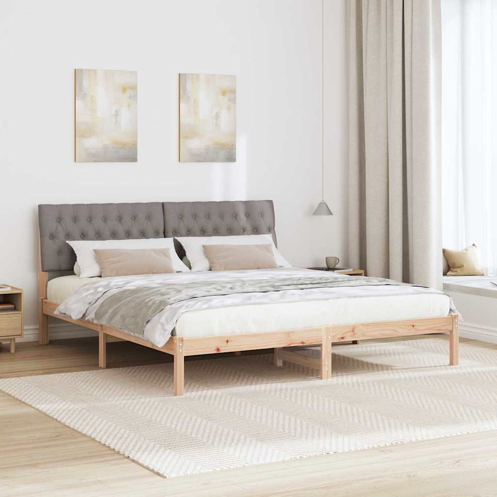 Cadre de lit avec tête de lit rembourrée Marron 200 x 200 cm - XIOS