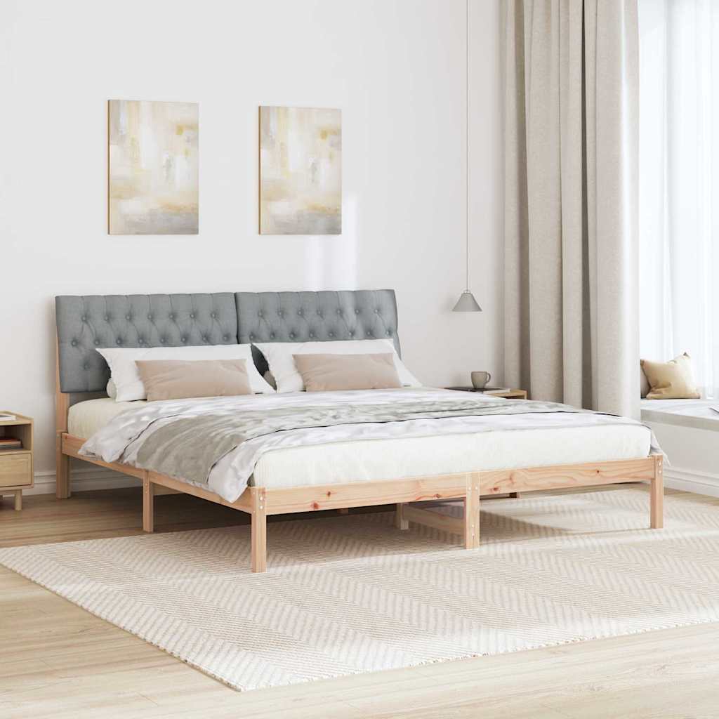 Cadre de lit avec tête de lit rembourrée Marron 180 x 200 cm - XIOS