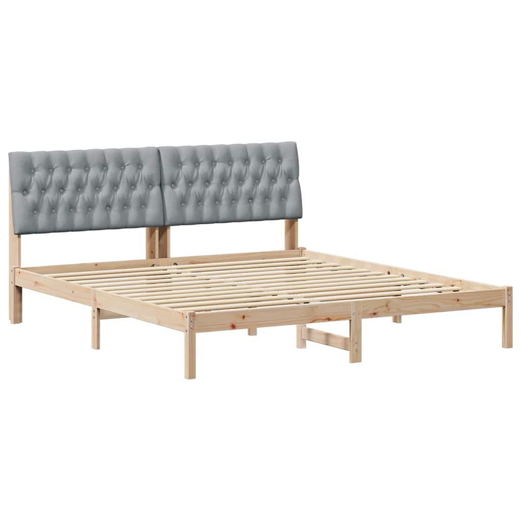 Cadre de lit avec tête de lit rembourrée Marron 180 x 200 cm - XIOS