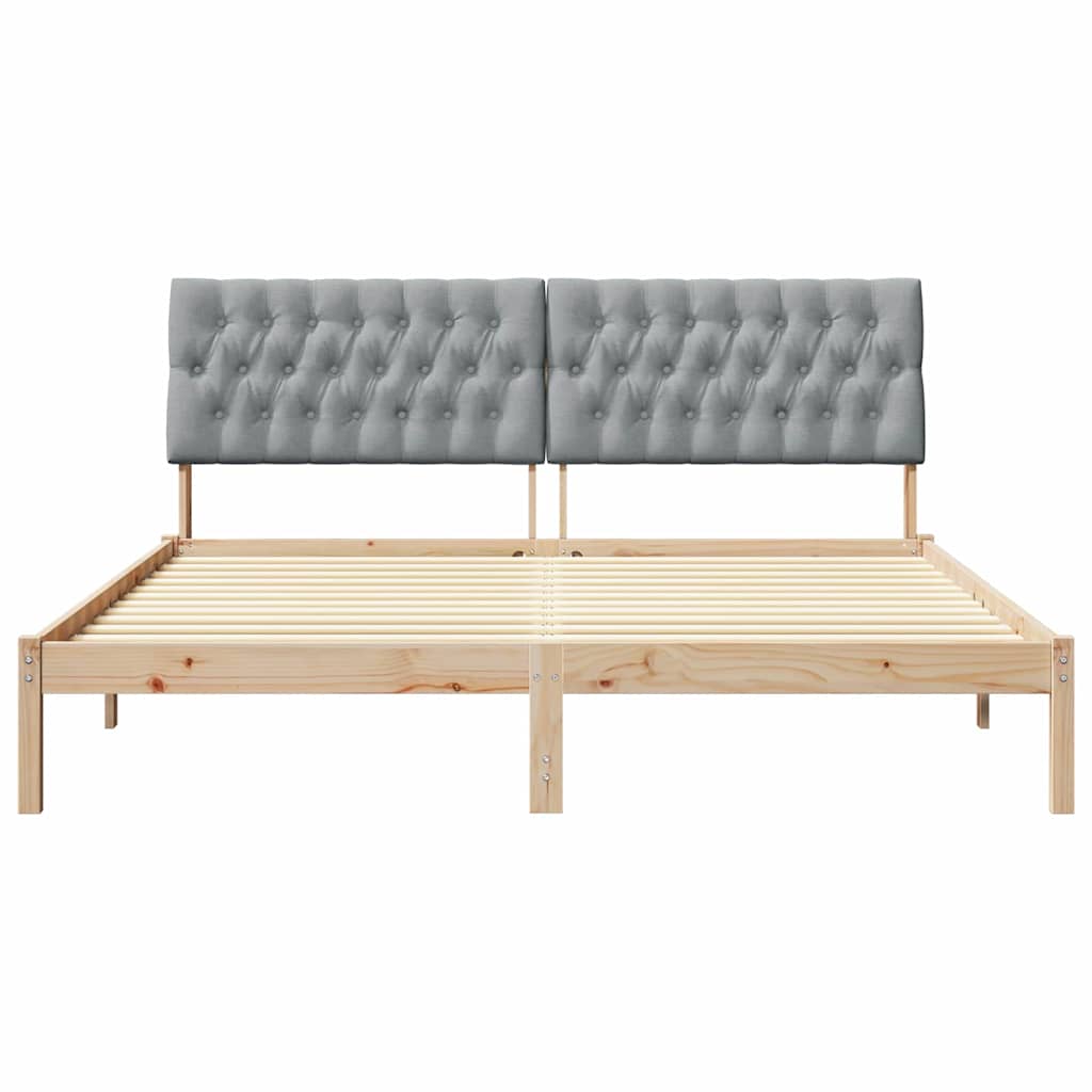 Cadre de lit avec tête de lit rembourrée Marron 180 x 200 cm - XIOS