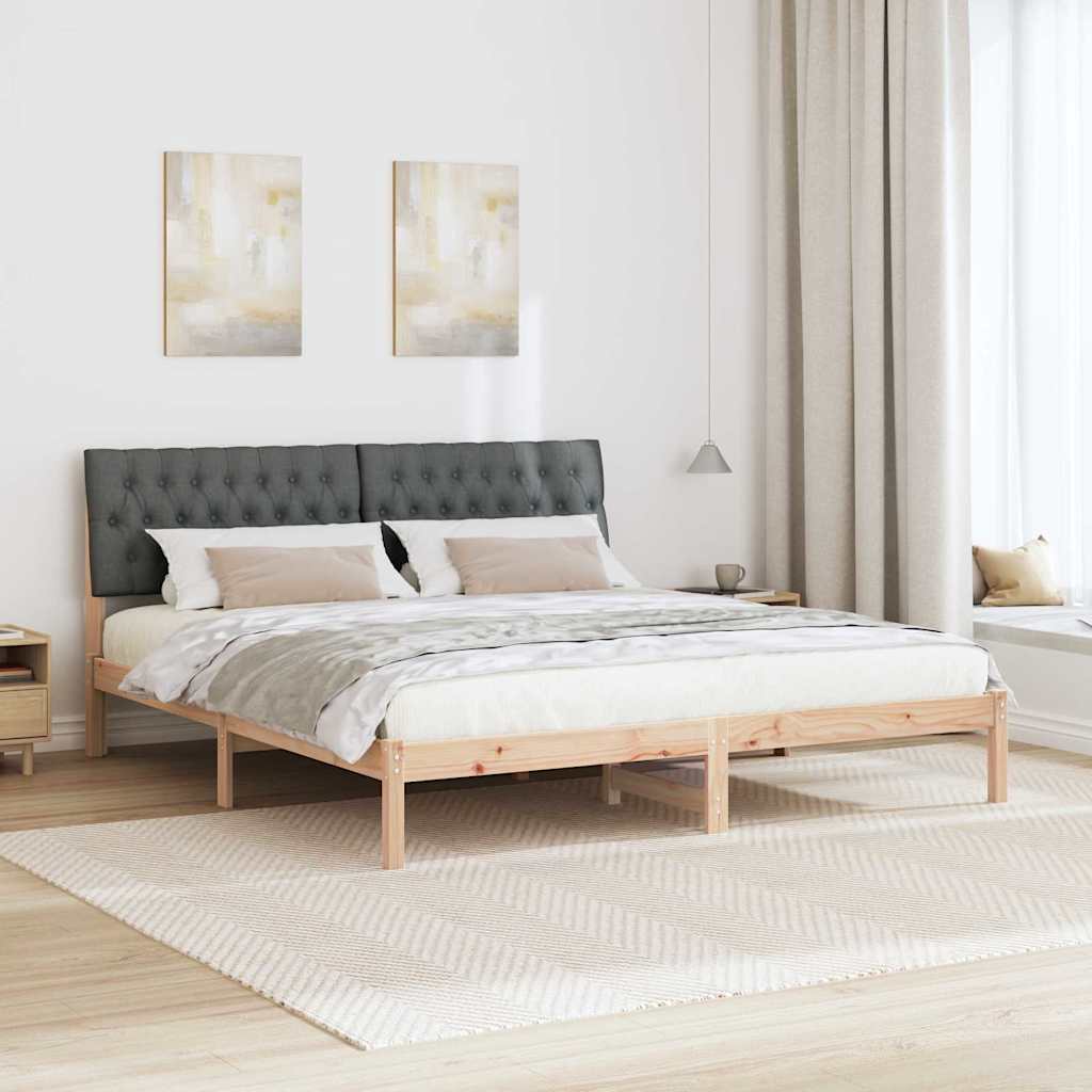 Cadre de lit avec tête de lit rembourrée Marron 180 x 200 cm - XIOS