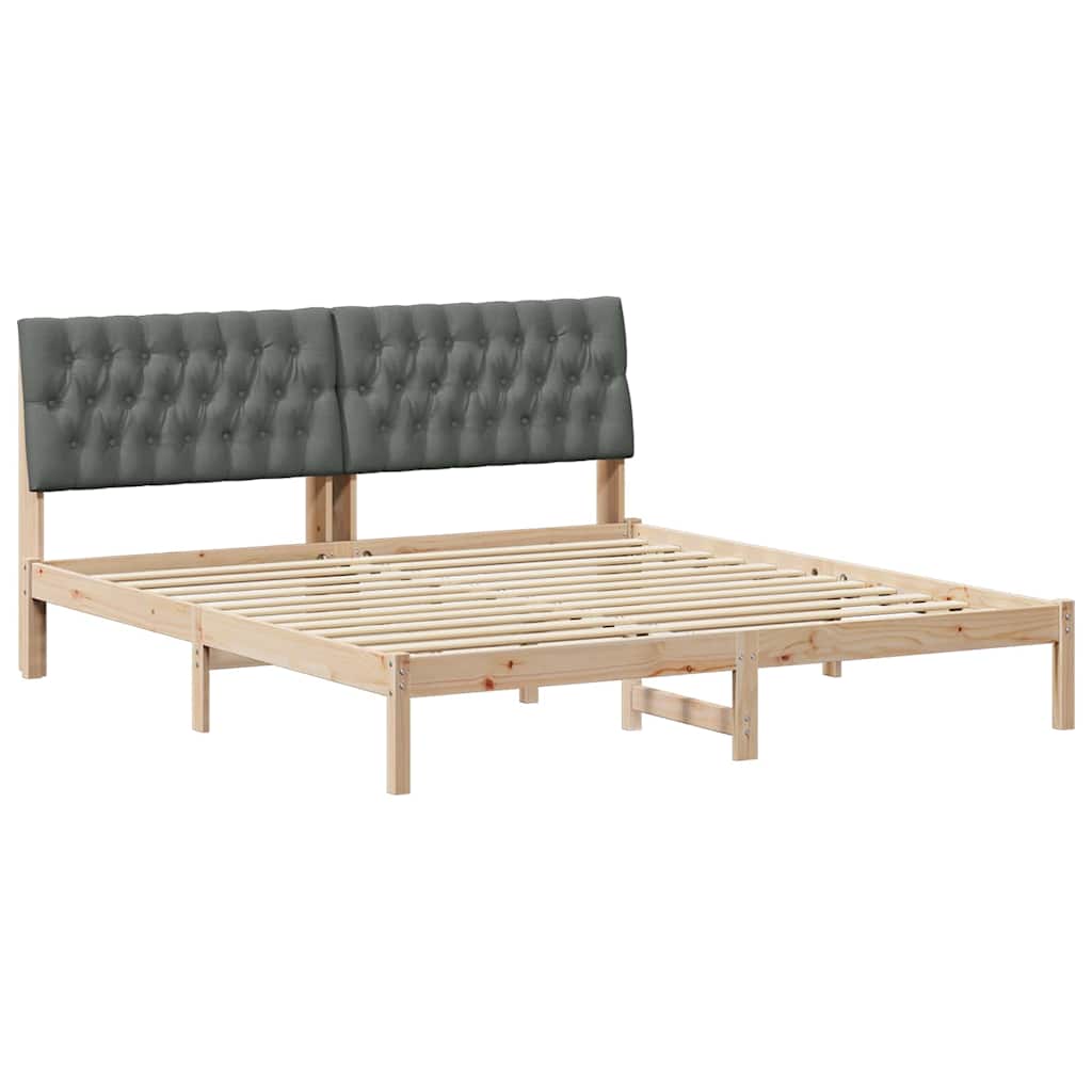 Cadre de lit avec tête de lit rembourrée Marron 180 x 200 cm - XIOS