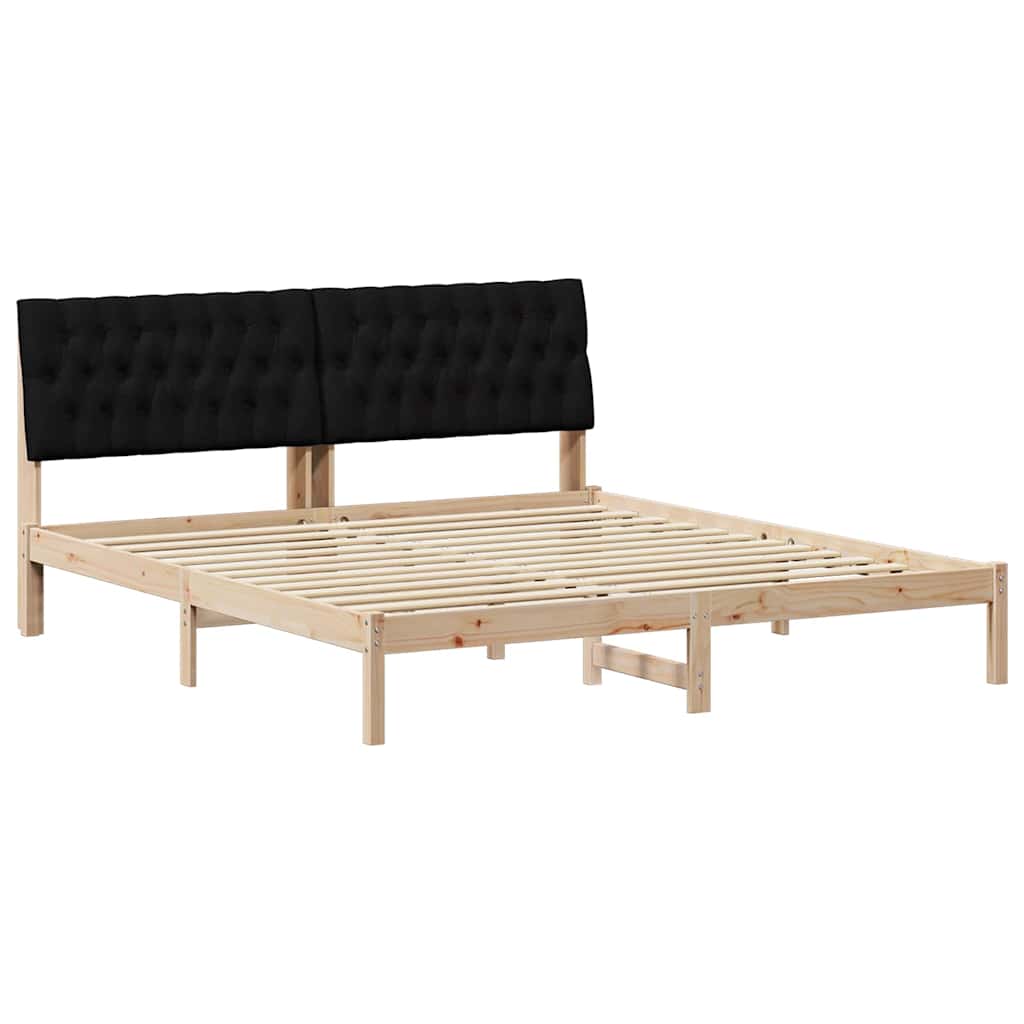 Cadre de lit avec tête de lit rembourrée Marron 180 x 200 cm - XIOS