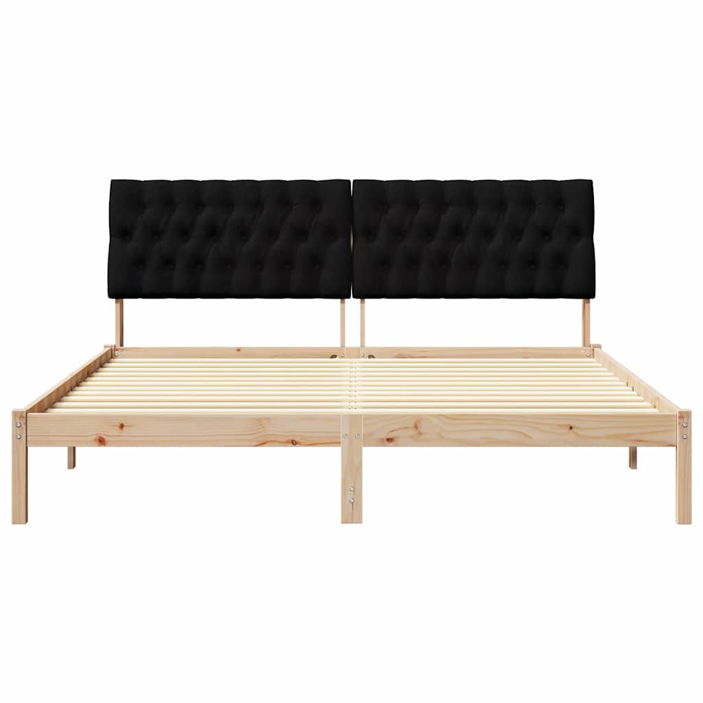 Cadre de lit avec tête de lit rembourrée Marron 180 x 200 cm - XIOS