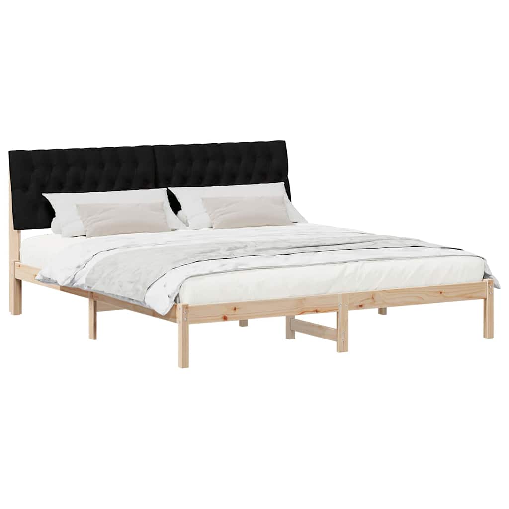 Cadre de lit avec tête de lit rembourrée Marron 180 x 200 cm - XIOS