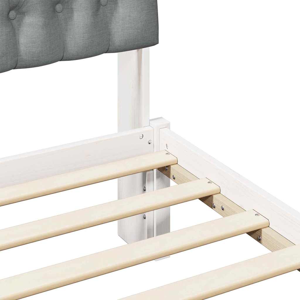 Cadre de lit avec tête de lit rembourrée Blanc 180 x 200 cm - XIOS