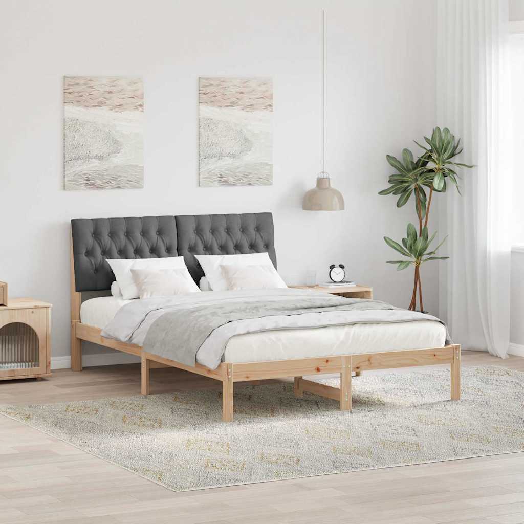 Cadre de lit avec tête de lit rembourrée Marron 160 x 200 cm - XIOS