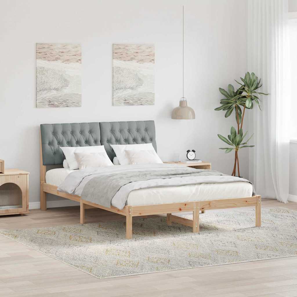 Cadre de lit avec tête de lit rembourrée Marron 150 x 200 cm - XIOS