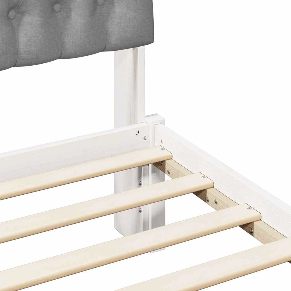 Cadre de lit avec tête de lit rembourrée Blanc 150 x 200 cm - XIOS