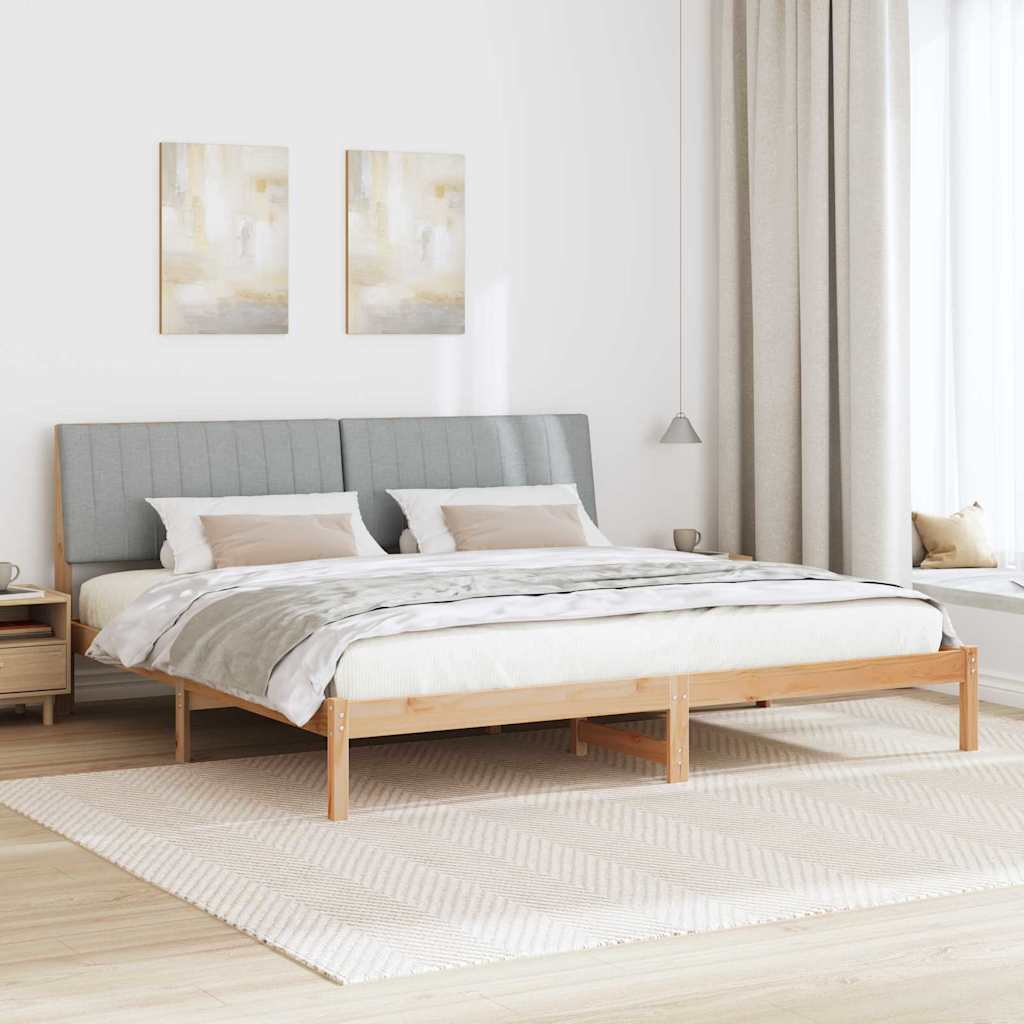 Cadre de lit avec tête de lit Marron 200 x 200 cm Pin massif
