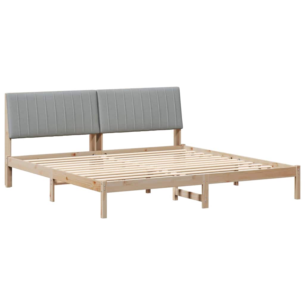 Cadre de lit avec tête de lit Marron 200 x 200 cm Pin massif