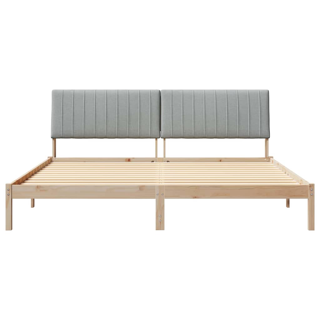 Cadre de lit avec tête de lit Marron 200 x 200 cm Pin massif