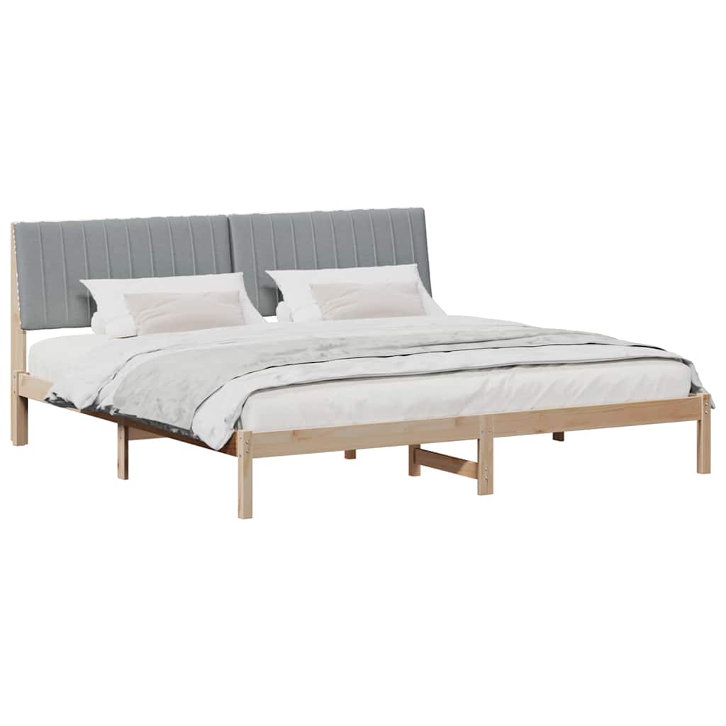 Cadre de lit avec tête de lit Marron 200 x 200 cm Pin massif