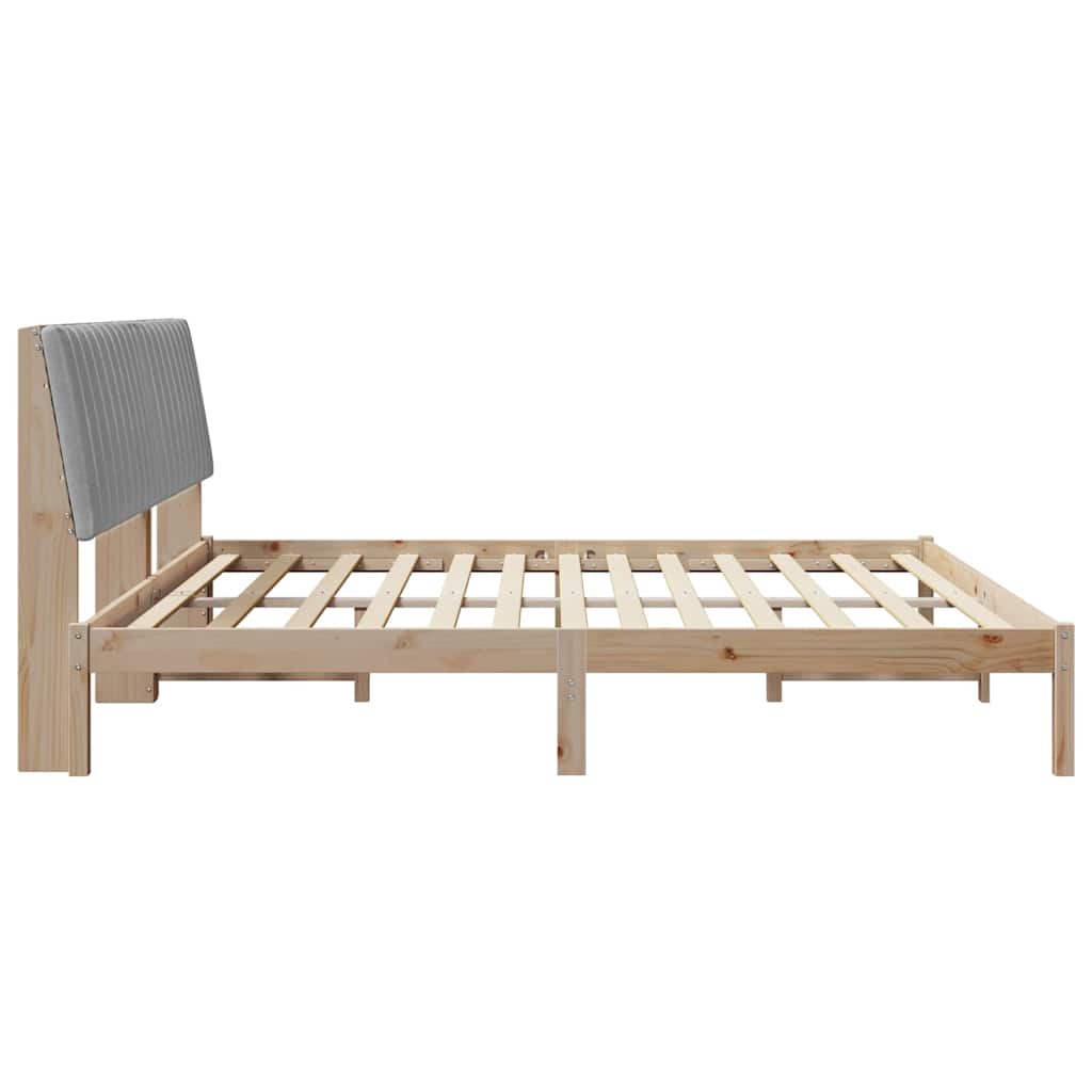 Cadre de lit avec tête de lit Marron 200 x 200 cm Pin massif