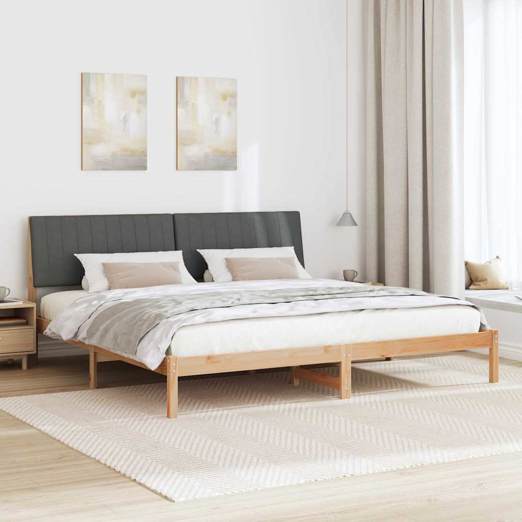 Cadre de lit avec tête de lit Marron 200 x 200 cm Pin massif