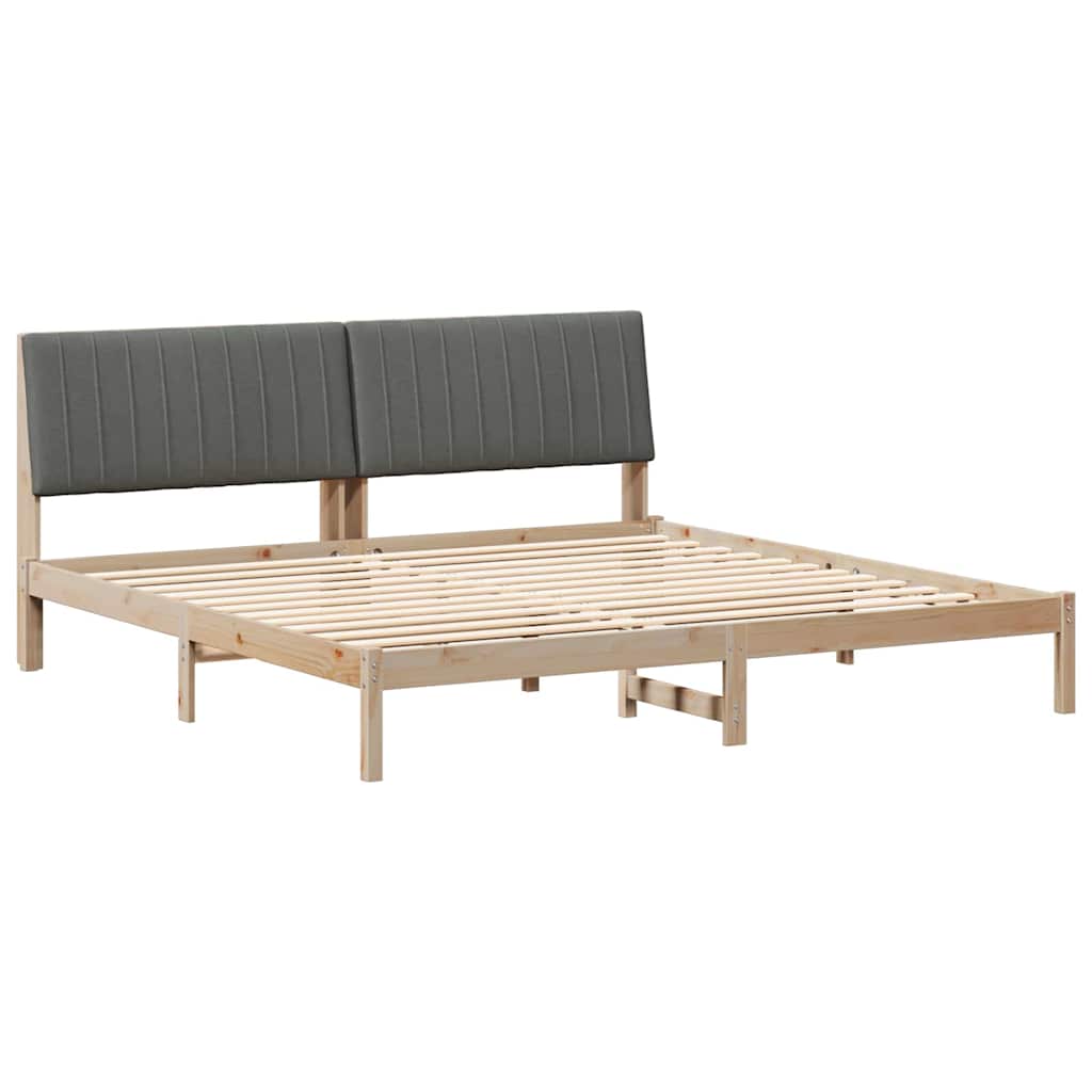 Cadre de lit avec tête de lit Marron 200 x 200 cm Pin massif