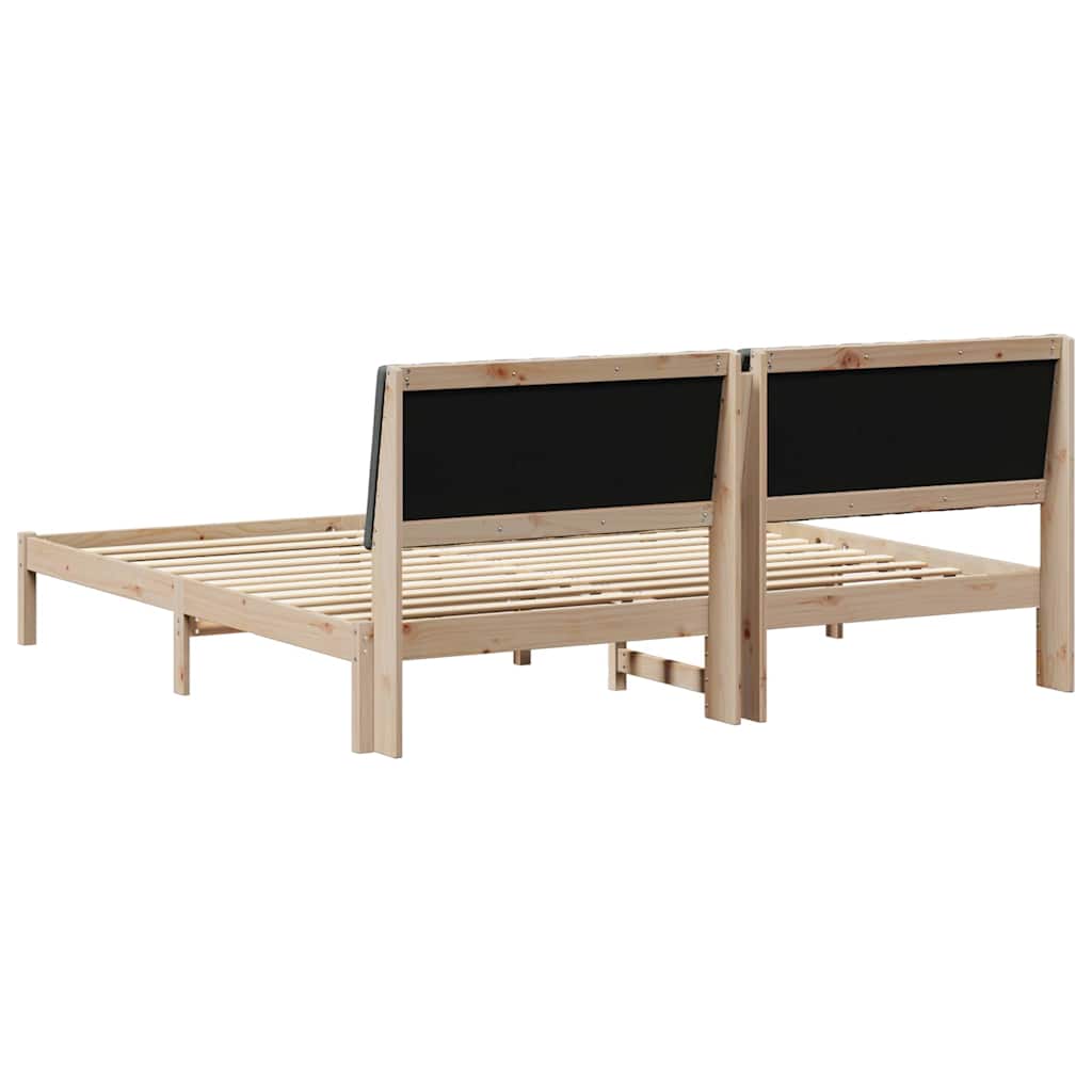 Cadre de lit avec tête de lit Marron 200 x 200 cm Pin massif