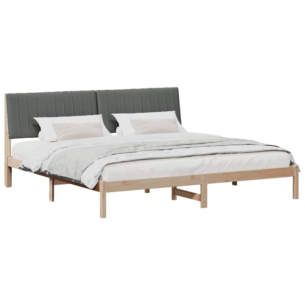 Cadre de lit avec tête de lit Marron 200 x 200 cm Pin massif