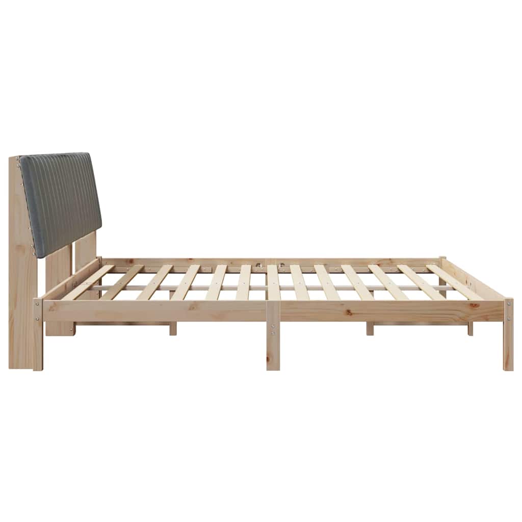 Cadre de lit avec tête de lit Marron 200 x 200 cm Pin massif