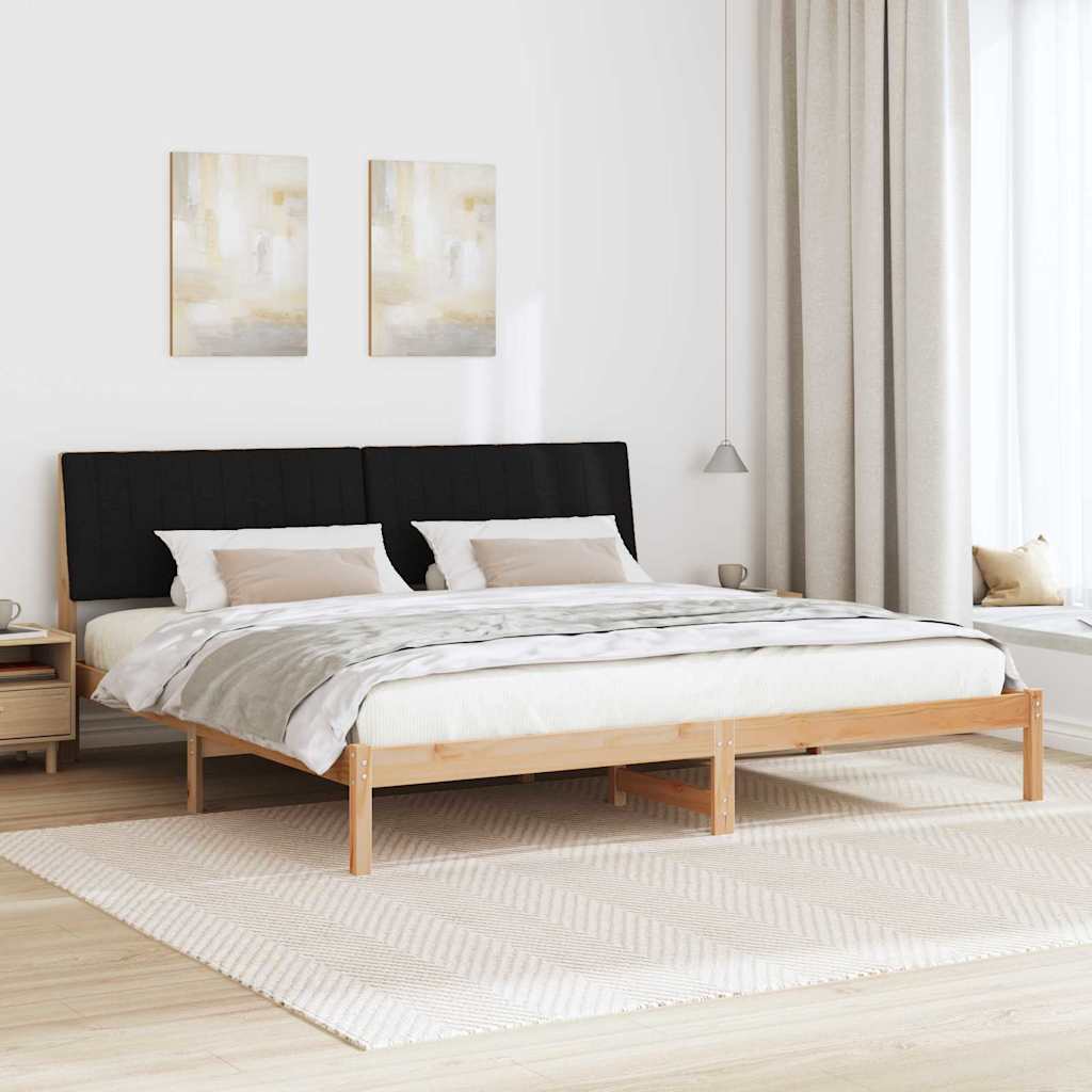 Cadre de lit avec tête de lit Marron 200 x 200 cm Pin massif