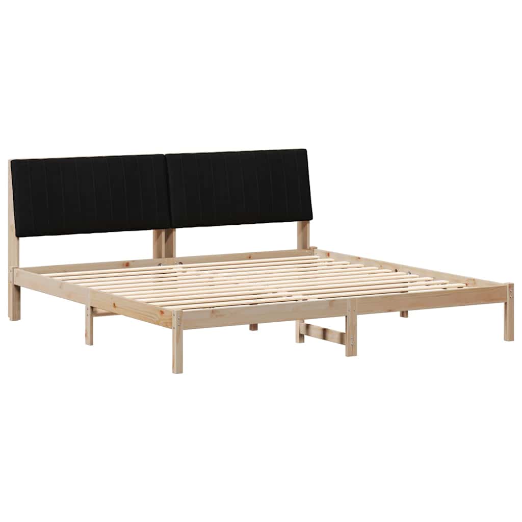 Cadre de lit avec tête de lit Marron 200 x 200 cm Pin massif