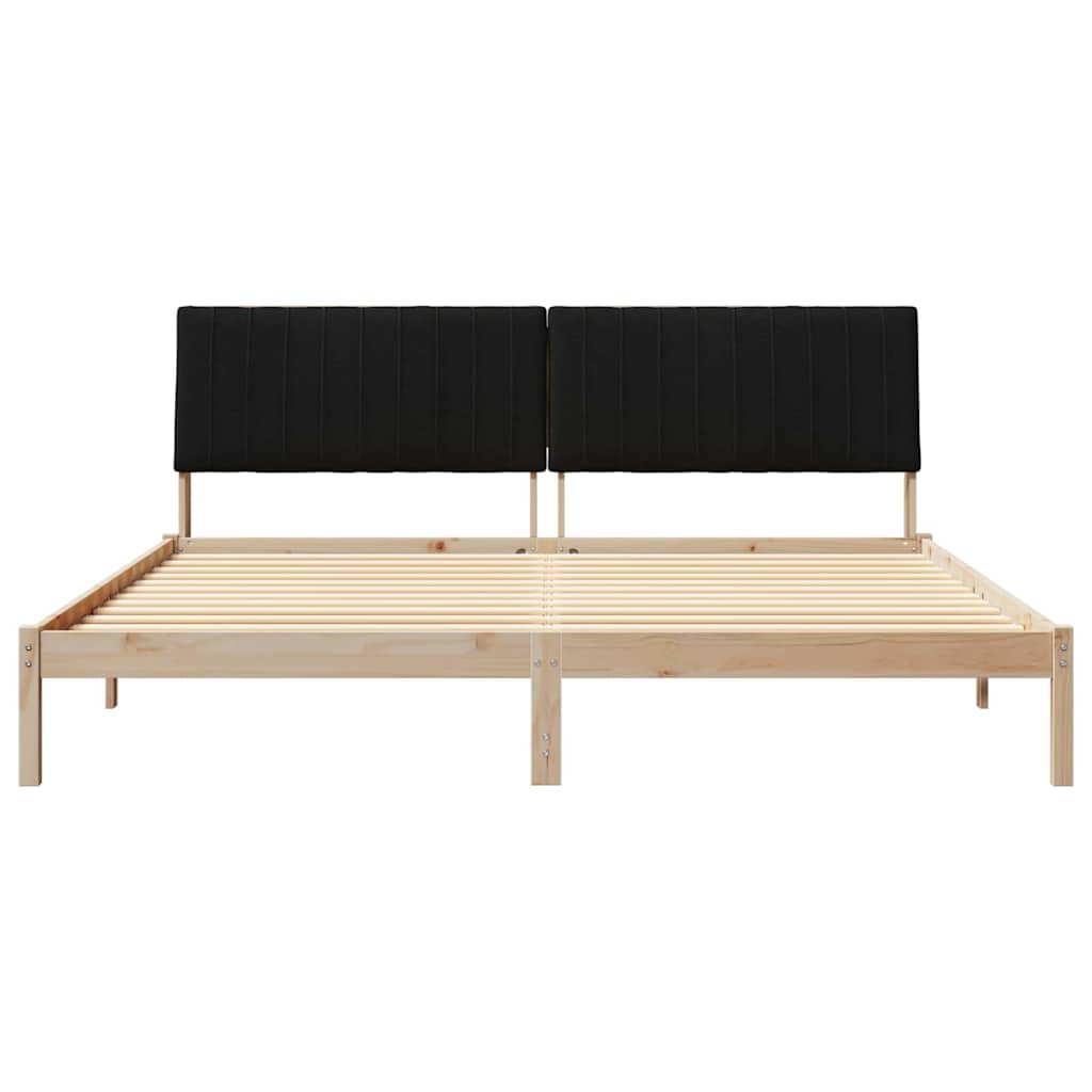 Cadre de lit avec tête de lit Marron 200 x 200 cm Pin massif